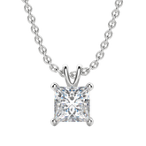 0.25CT- 1.0CT Princess Solitaire F-VS Lab Grown Diamond Necklace