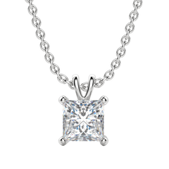 0.25CT- 1.0CT Princess Solitaire F-VS Lab Grown Diamond Necklace
