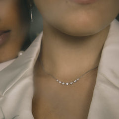 0.25ct Round Cut F-VS Lab Grown Seven Stone Diamond Necklace