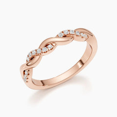 3.0mm Round Twisted Lab Grown Diamond Wedding Band