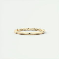 2.0mm Marquise & Round EF- VVS Lab Grown Diamond Half Eternity Wedding Band