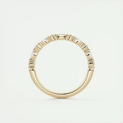 2.0mm Marquise & Round EF- VVS Lab Grown Diamond Half Eternity Wedding Band
