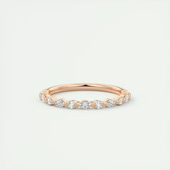 2.0mm Marquise & Round EF- VVS Lab Grown Diamond Half Eternity Wedding Band