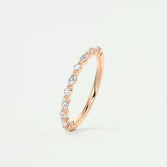 2.0mm Marquise & Round EF- VVS Lab Grown Diamond Half Eternity Wedding Band