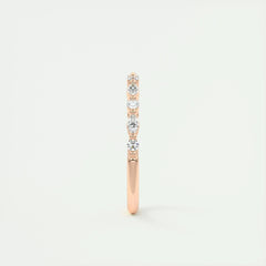 2.0mm Marquise & Round EF- VVS Lab Grown Diamond Half Eternity Wedding Band