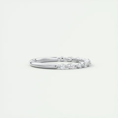 2.0mm Marquise & Round EF- VVS Lab Grown Diamond Half Eternity Wedding Band