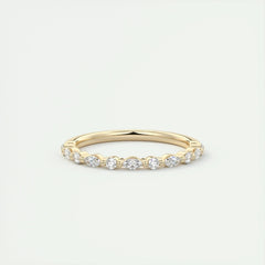 2.0mm Marquise & Round EF- VVS Lab Grown Diamond Half Eternity Wedding Band
