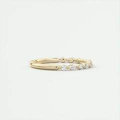 2.0mm Marquise & Round EF- VVS Lab Grown Diamond Half Eternity Wedding Band