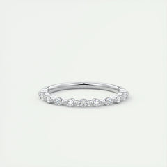 2.0mm Marquise & Round EF- VVS Lab Grown Diamond Half Eternity Wedding Band