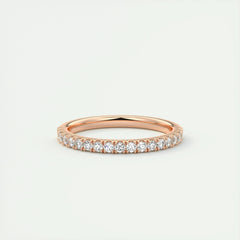 2.0mm Round EF- VVS Lab Grown Diamond Half Eternity Wedding Band
