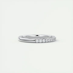 2.0mm Round EF- VVS Lab Grown Diamond Half Eternity Wedding Band