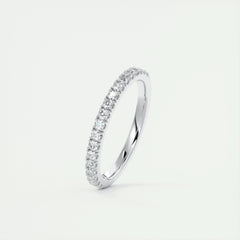 2.0mm Round EF- VVS Lab Grown Diamond Half Eternity Wedding Band
