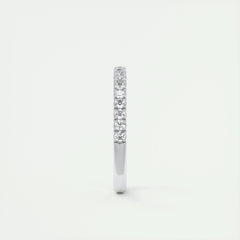 2.0mm Round EF- VVS Lab Grown Diamond Half Eternity Wedding Band