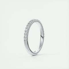 2.0mm Round EF- VVS Lab Grown Diamond Half Eternity Wedding Band