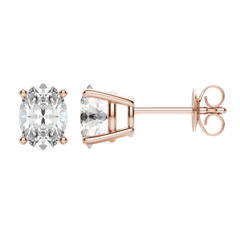 0.50CT - 2.0CT Oval Solitaire F-VS Lab Grown Diamond Earrings