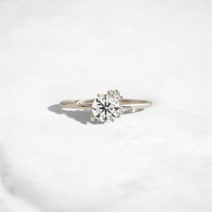 2CT Round Cut Cluster Moissanite Ring with Floating Accent Diamonds