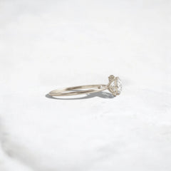 2CT Round Cut Cluster Moissanite Ring with Floating Accent Diamonds