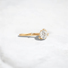 2CT Round Cut Cluster Moissanite Ring with Floating Accent Diamonds