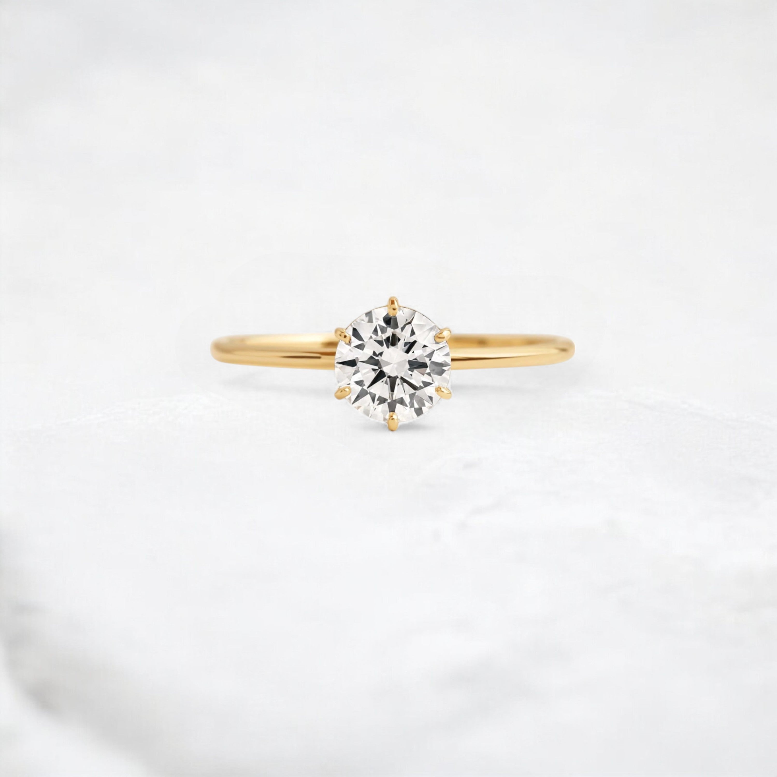 0.70ct-round-moissanite-engagement-ring-handcrafted-six-prong-tab-design-romantic-love-gift-for-her-yellow-gold-gemfora-1
