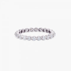 1.8mm Bezel Round EF- VVS Lab Grown Diamond Full Eternity Wedding Band