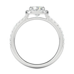 0.76ct Cushion Halo F- VS1 Lab Grown Diamond Pave Engagement Ring