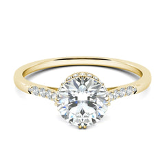 0.7ct Round F- VS1 Lab Grown Diamond Hidden Halo Engagement Ring
