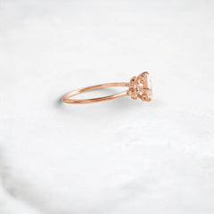 2CT Princess Cut Moissanite Cluster Engagement Ring with Four Prong Setting