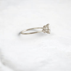 2CT Princess Cut Moissanite Cluster Engagement Ring with Four Prong Setting