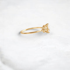 2CT Princess Cut Moissanite Cluster Engagement Ring with Four Prong Setting
