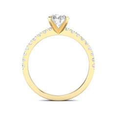 1.03ct Round F- VS1 Lab Grown Diamond Pave Engagement Ring