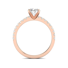 1.03ct Round F- VS1 Lab Grown Diamond Pave Engagement Ring