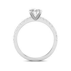 1.03ct Round F- VS1 Lab Grown Diamond Pave Engagement Ring