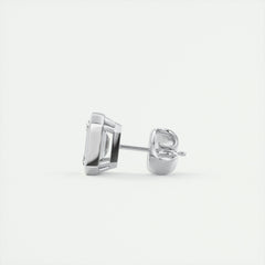 1.0CT Emerald Bezel Solitaire G-VS Lab Grown Diamond Earrings