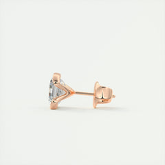 1.0CT Half Bezel Asscher Solitaire G-VS Lab Grown Diamond Earrings
