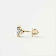 1.0CT Half Bezel Asscher Solitaire G-VS Lab Grown Diamond Earrings