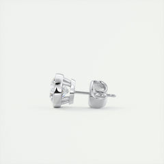 1.0CT Round Bezel Solitaire F-VS Lab Grown Diamond Earrings