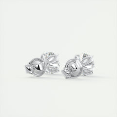 1.0CT Round Solitaire G-VS Lab Grown Diamond Earrings