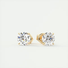 1.0CT Round Solitaire G-VS Lab Grown Diamond Earrings
