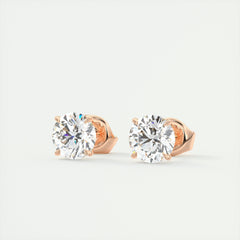 1.0CT Round Solitaire G-VS Lab Grown Diamond Earrings