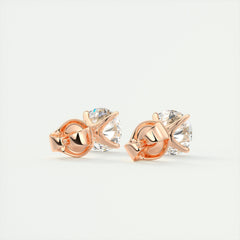 1.0CT Round Solitaire G-VS Lab Grown Diamond Earrings