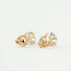 1.0CT Round Solitaire G-VS Lab Grown Diamond Earrings