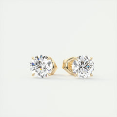 1.0CT Round Solitaire G-VS Lab Grown Diamond Earrings