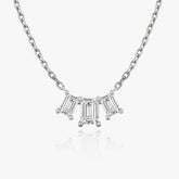 1.0TCW Emerald F-VS Lab Grown Diamond Three Stone Necklace