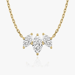 1.0TCW Marquise Cut F-VS Lab Grown Diamond Three Stone Necklace