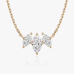 1.0TCW Marquise Cut F-VS Lab Grown Diamond Three Stone Necklace