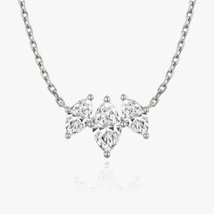 1.0TCW Marquise Cut F-VS Lab Grown Diamond Three Stone Necklace