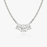 1.0TCW Oval F-VS Lab Grown Diamond Three Stone Necklace