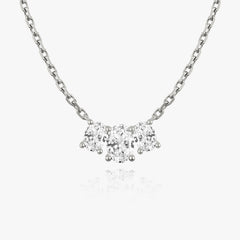 1.0TCW Oval F-VS Lab Grown Diamond Three Stone Necklace