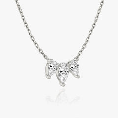 1.0TCW Pear Cut F-VS Lab Grown Diamond Three Stone Necklace