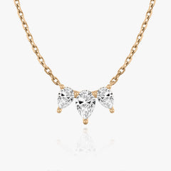 1.0TCW Pear Cut F-VS Lab Grown Diamond Three Stone Necklace
